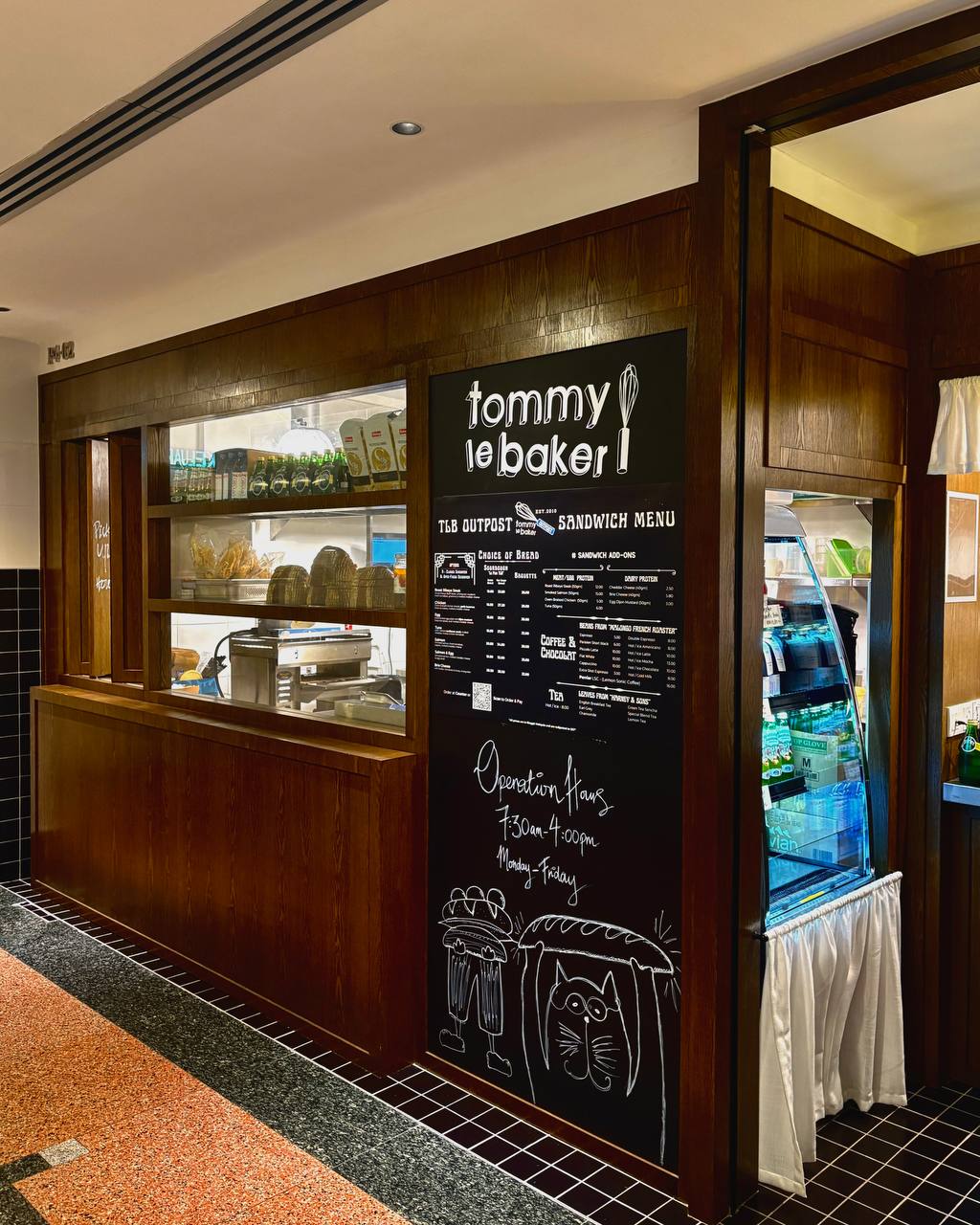 Tommy Le Baker at Menara Kek Seng with timber frontage, handwritten signage and café curtains